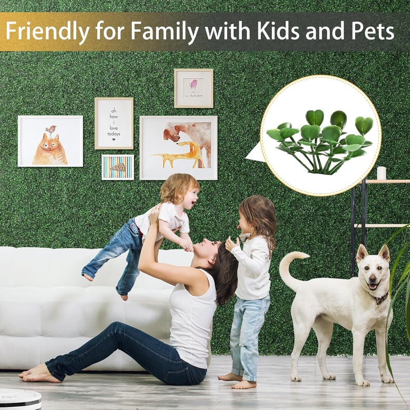 Luyue 12PCS 20”×20” Boxwood Panels, Artificial Grass Wall Panels Fake Greenery Backdrop Wall Grass Backdrop Artificial Plant Walls for Outdoor Indoor Garden Fence Backyard - Image 3